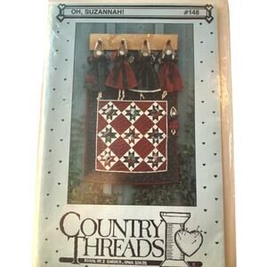 Vtg Country Threads 148 Pattern Oh Suzannah Uncut Wall Quilt Doll Angel